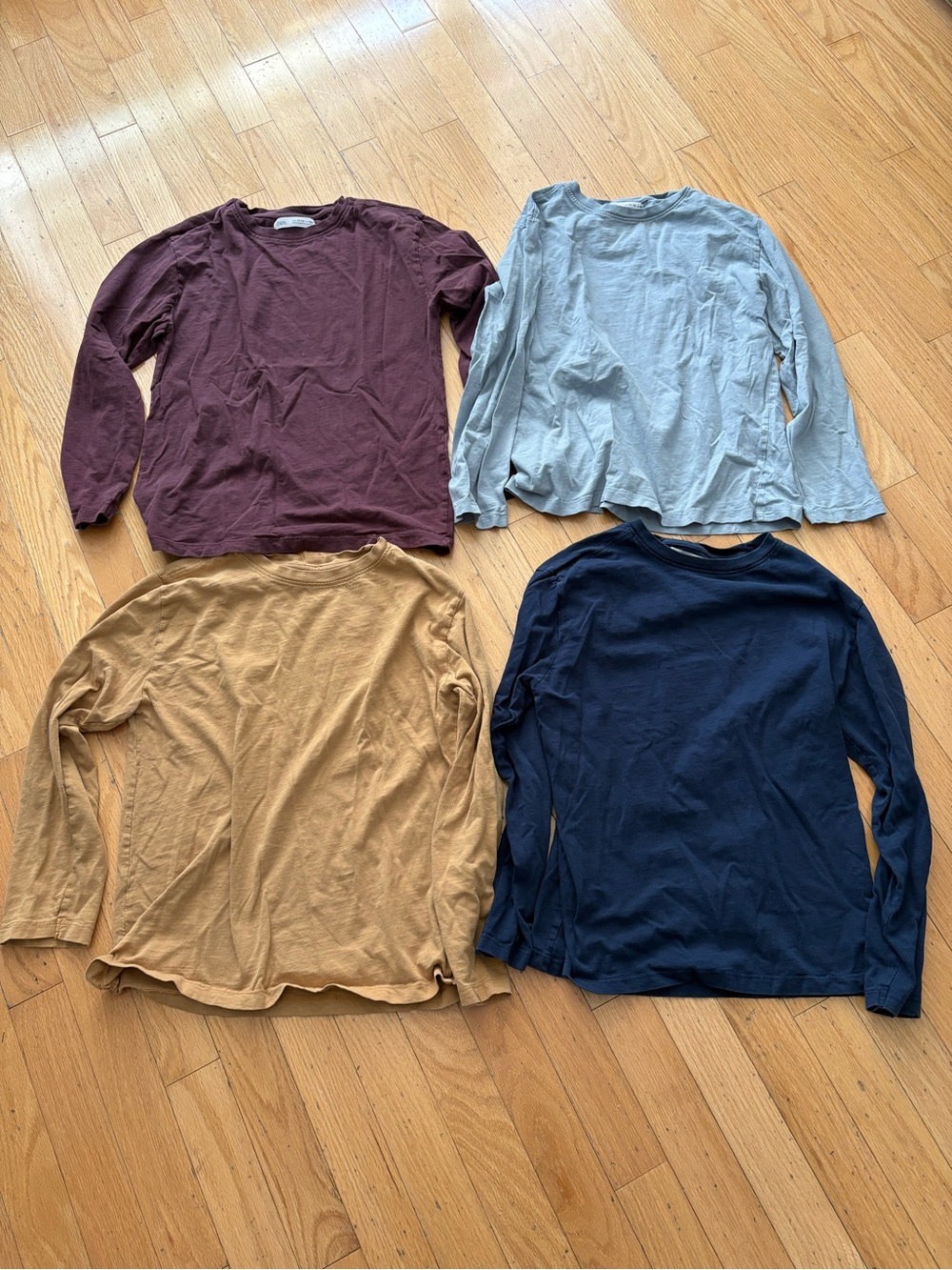 Lot of 4 - Assorted Zara Boys T-shirts Long Sleeve Tees 11-12